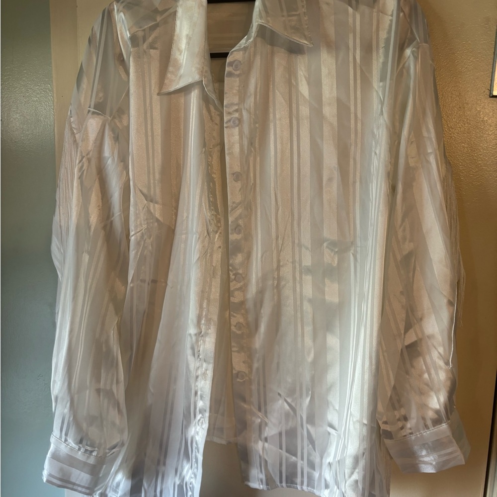 SHEIN White Striped Blouse